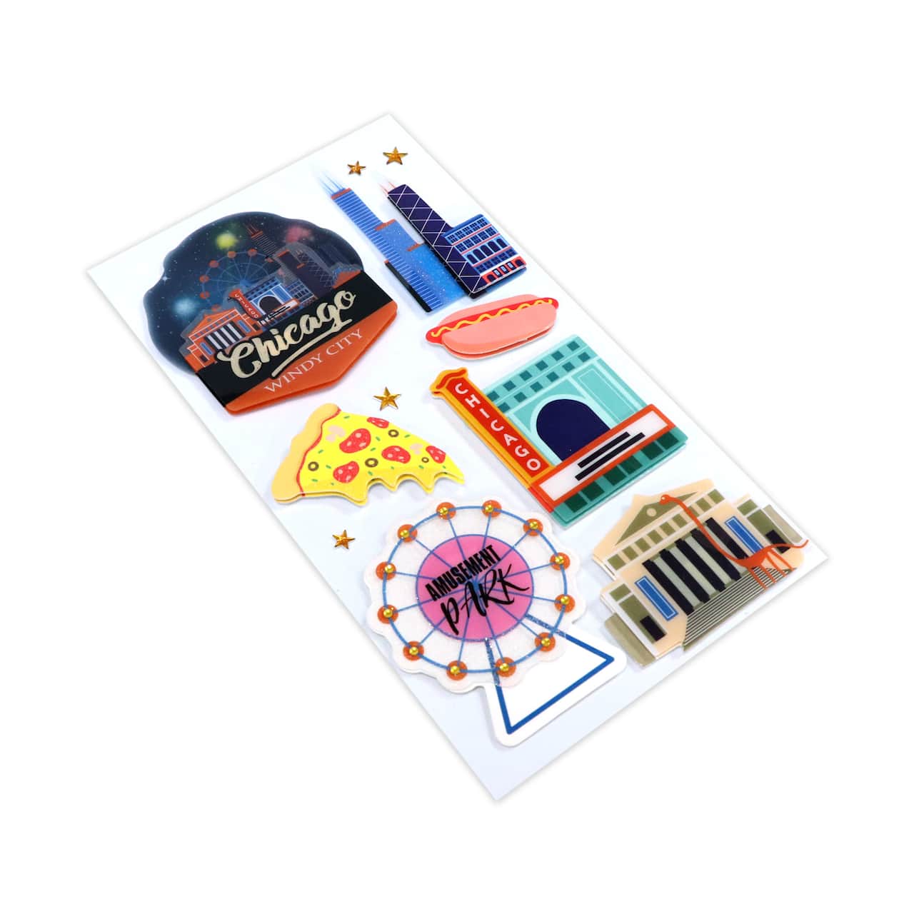 12 Pack: Chicago Dimensional Stickers by Recollections™